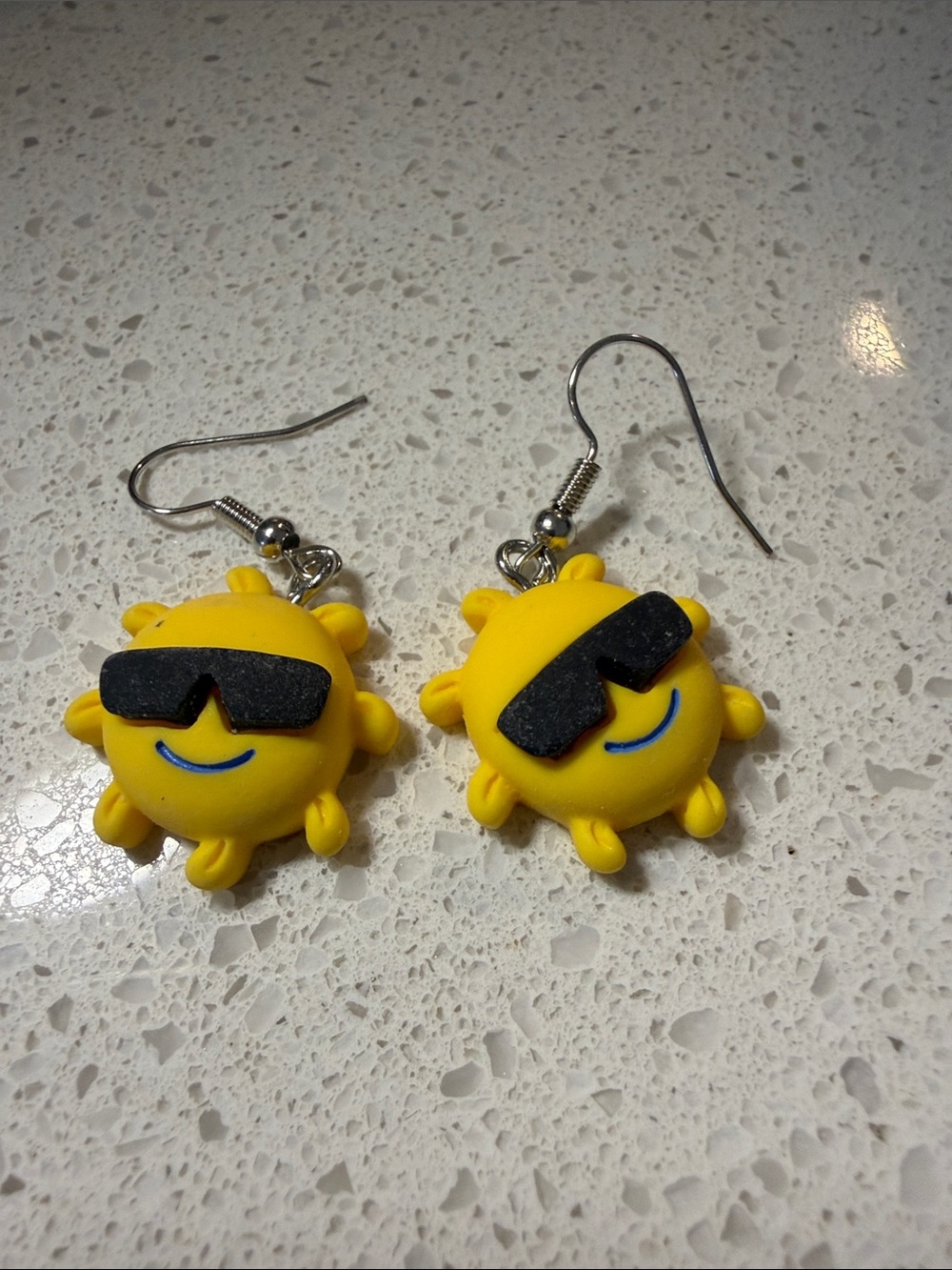 Sunny Sunglasses Emoji Dangle Earrings - Yellow